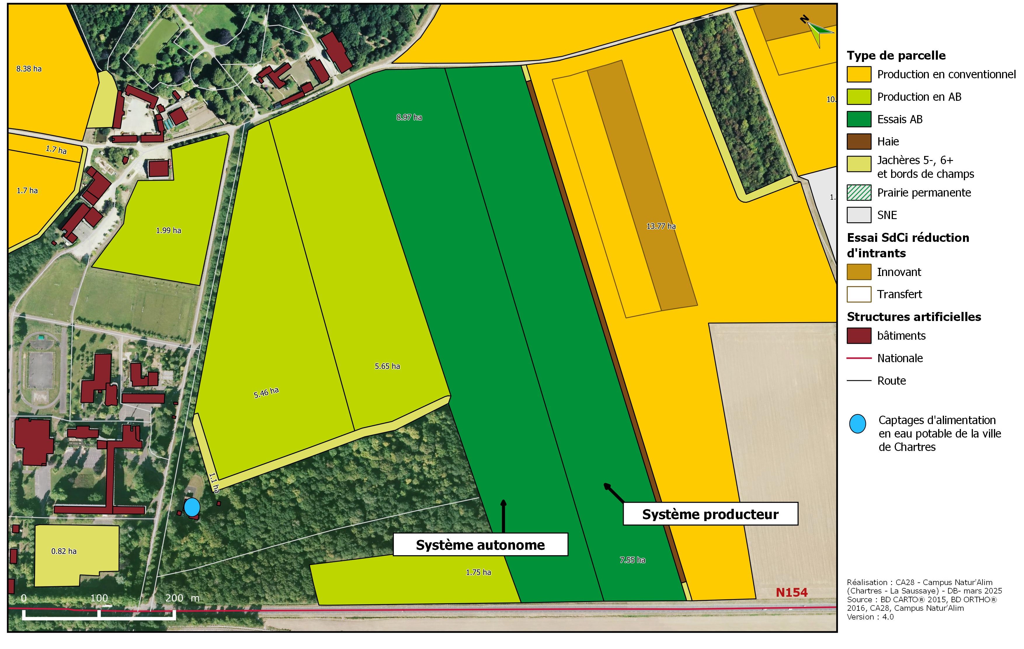 Dispositif expérimental Essais AB - Campus Natur'Alim (Chartres - La Saussaye)
