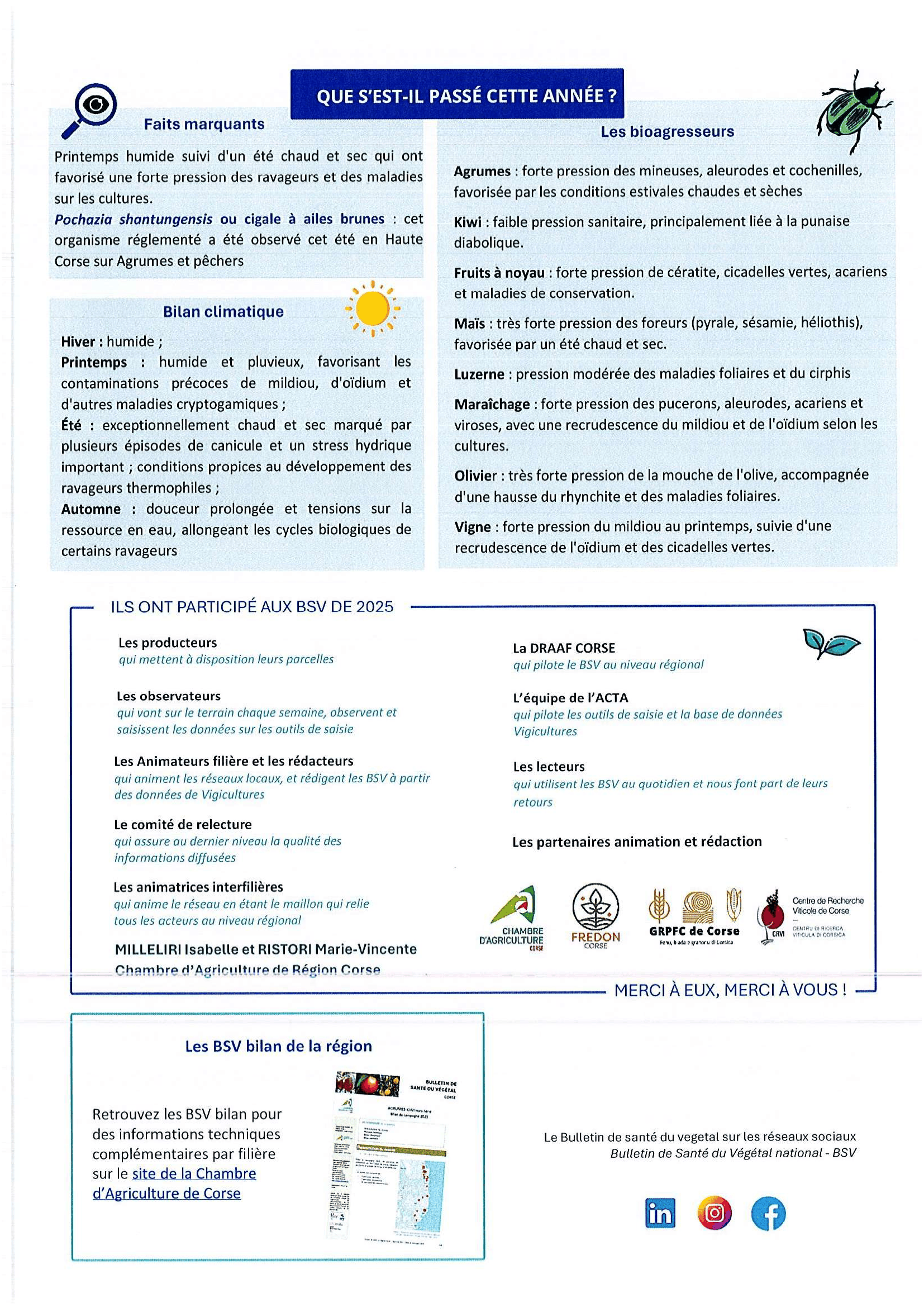 BSV bilan 2025 Corse