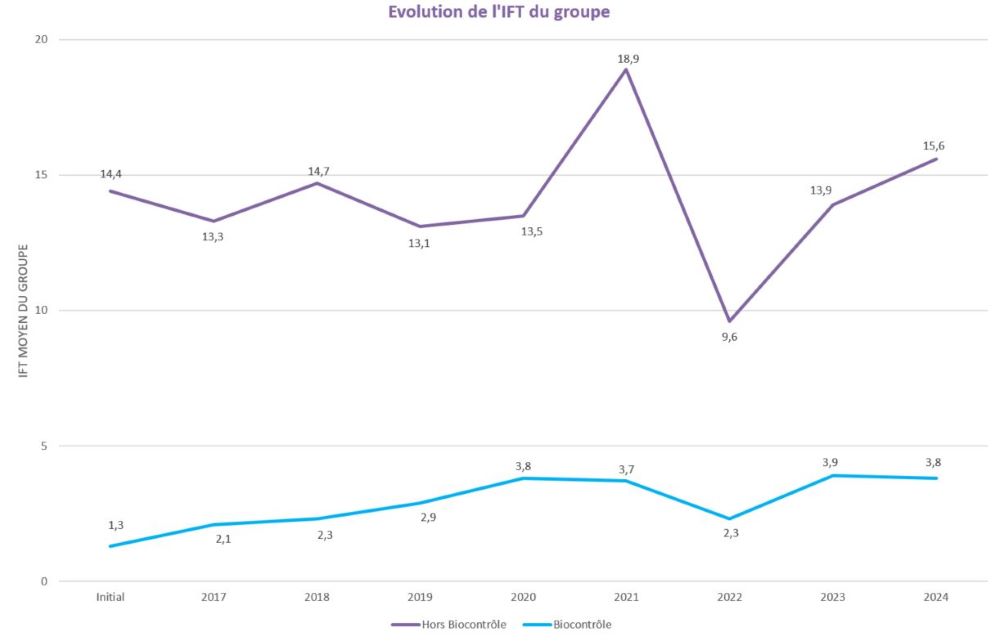 Evolution de l'IFT du groupe