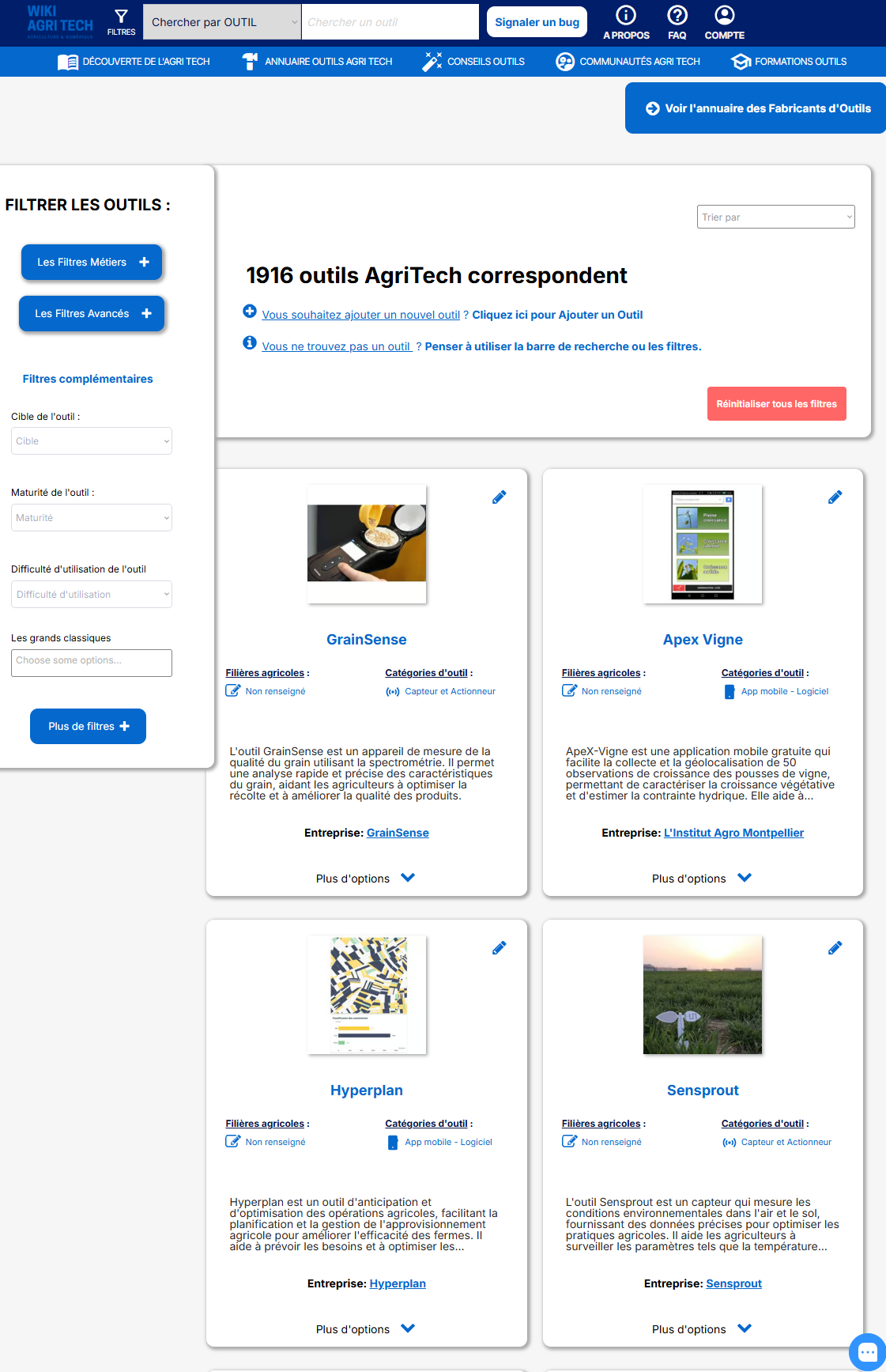 capture d'écran de l'outil