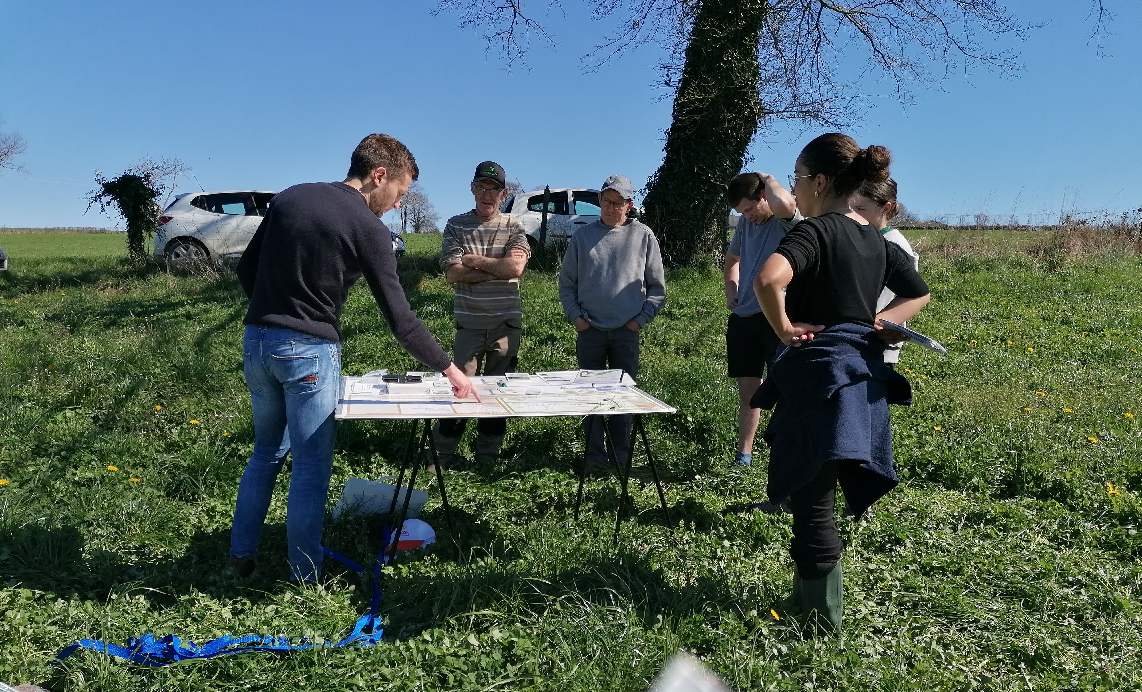 groupe travaillant sur la longévité des prairies avec l'outil Mission PERPET