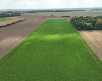 Vue aérienne des essais AB de la Ferme du Campus Natur'Alim (Chartres - La Saussaye)